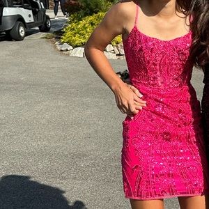 Hot Pink Homecoming Dress